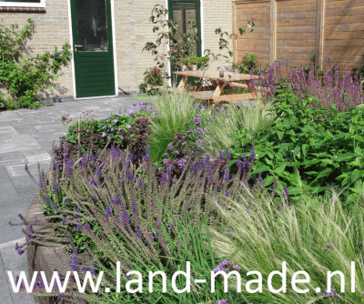 tuinontwerp Landmade Audrey Coert verhoogde border terras wildverband